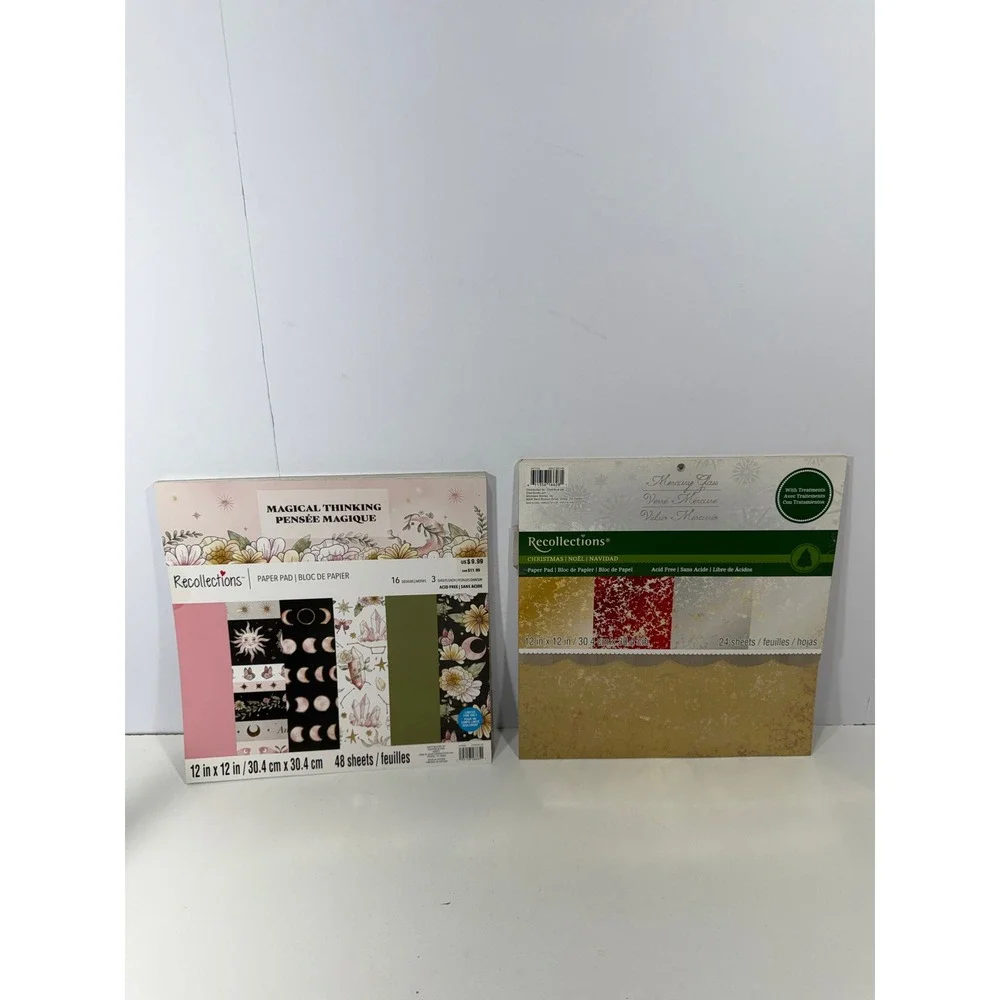 lot Recollections 12x12 Paper Pad Bundle Magical Thinking & Christmas Merc Glass